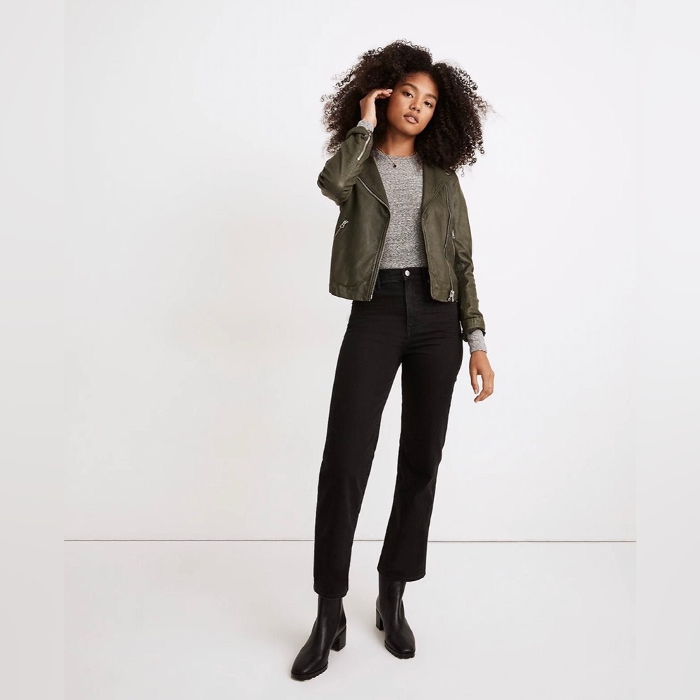 Madewell Slim Wide-leg Crop Black Denim 25